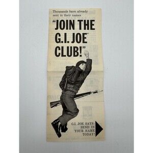 Vintage 1964 GI Joe  "JOIN THE GI JOE CLUB" Toy Insert Pamphlet